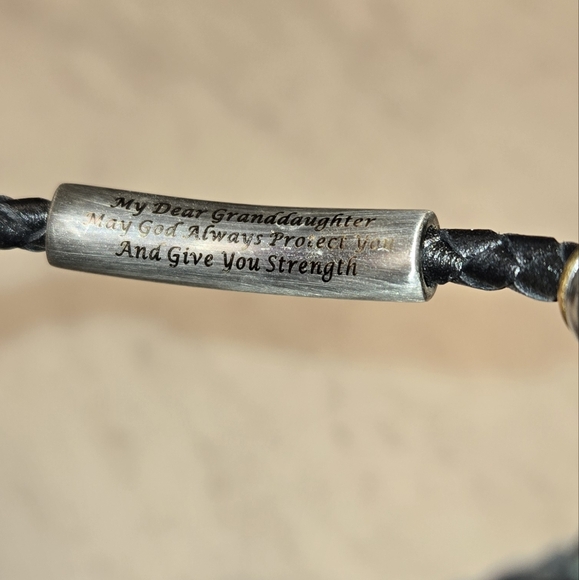 Protection And Strength" Granddaughter Leather Bracelet - Picture 7 of 17